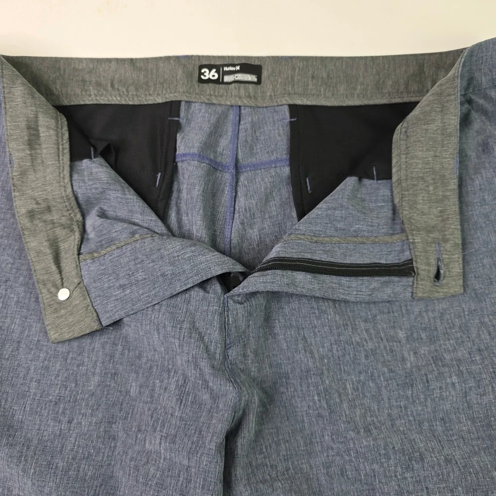 Hurley Phantom Mens Walkshorts Size 36 Blue Grey Heathered Stretch F2341-00